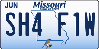 MO license plate SH4F1W
