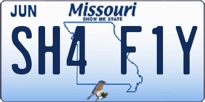 MO license plate SH4F1Y