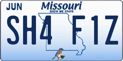 MO license plate SH4F1Z
