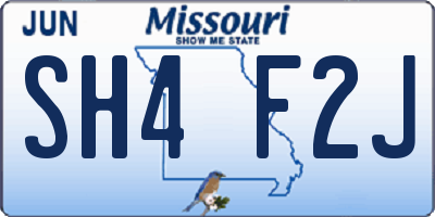 MO license plate SH4F2J