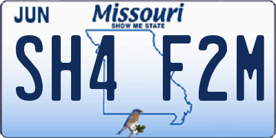 MO license plate SH4F2M