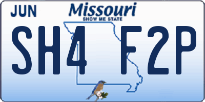 MO license plate SH4F2P