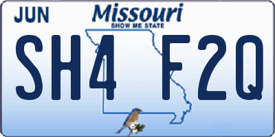 MO license plate SH4F2Q