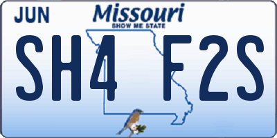 MO license plate SH4F2S