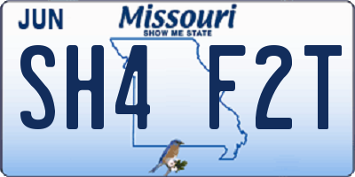 MO license plate SH4F2T