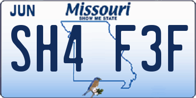 MO license plate SH4F3F