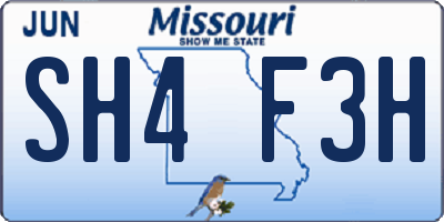 MO license plate SH4F3H
