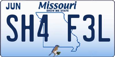MO license plate SH4F3L