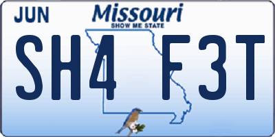 MO license plate SH4F3T