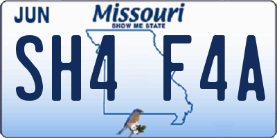 MO license plate SH4F4A