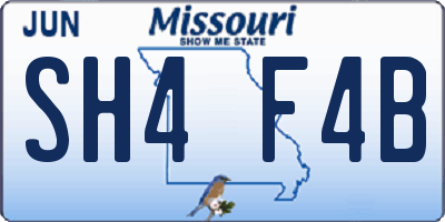 MO license plate SH4F4B