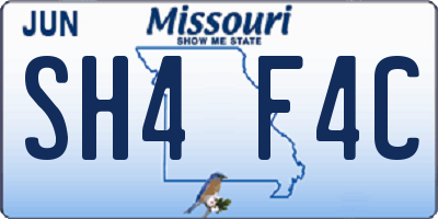 MO license plate SH4F4C