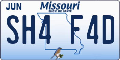 MO license plate SH4F4D