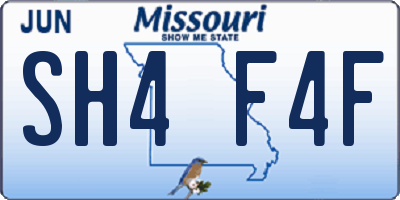 MO license plate SH4F4F