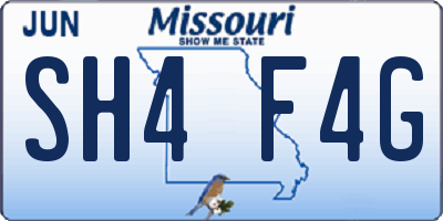 MO license plate SH4F4G