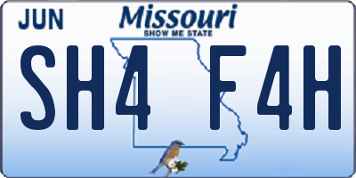 MO license plate SH4F4H