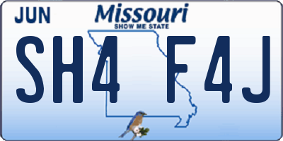 MO license plate SH4F4J