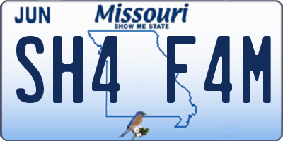 MO license plate SH4F4M