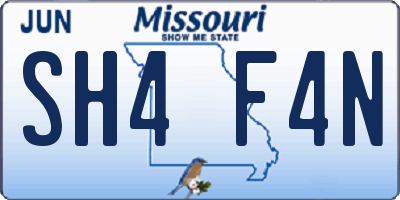 MO license plate SH4F4N