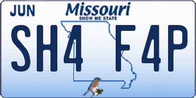 MO license plate SH4F4P