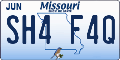 MO license plate SH4F4Q