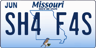 MO license plate SH4F4S