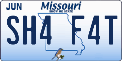 MO license plate SH4F4T