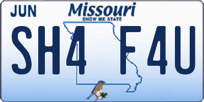 MO license plate SH4F4U