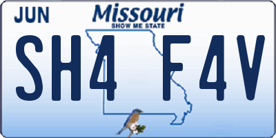 MO license plate SH4F4V