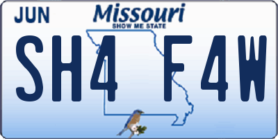 MO license plate SH4F4W