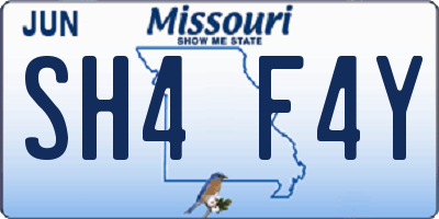 MO license plate SH4F4Y
