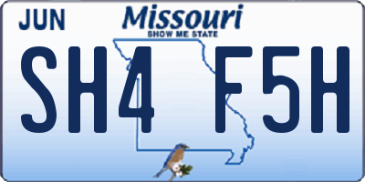 MO license plate SH4F5H