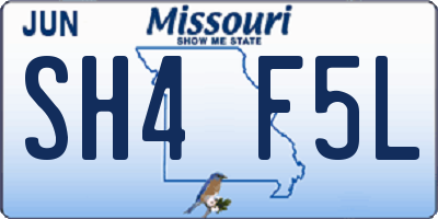 MO license plate SH4F5L