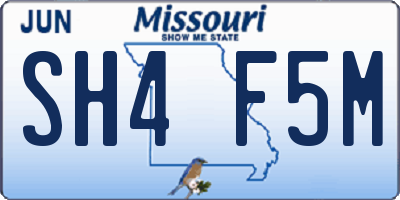 MO license plate SH4F5M