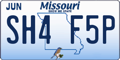 MO license plate SH4F5P