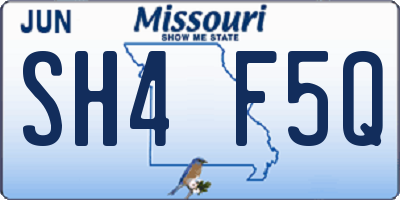 MO license plate SH4F5Q