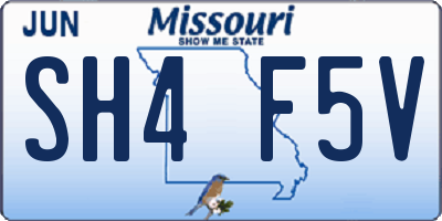 MO license plate SH4F5V