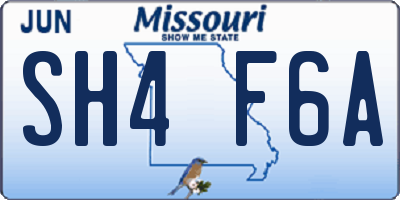 MO license plate SH4F6A