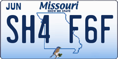 MO license plate SH4F6F