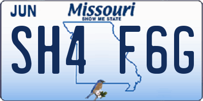 MO license plate SH4F6G