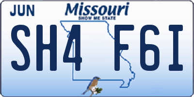 MO license plate SH4F6I