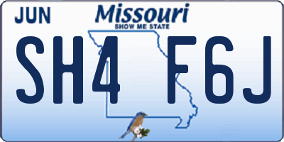 MO license plate SH4F6J