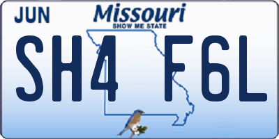 MO license plate SH4F6L