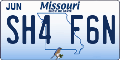 MO license plate SH4F6N