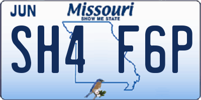 MO license plate SH4F6P