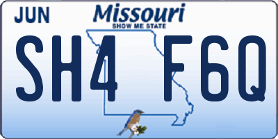 MO license plate SH4F6Q