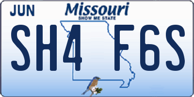 MO license plate SH4F6S