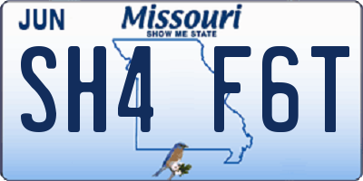 MO license plate SH4F6T