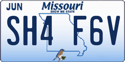 MO license plate SH4F6V