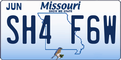 MO license plate SH4F6W